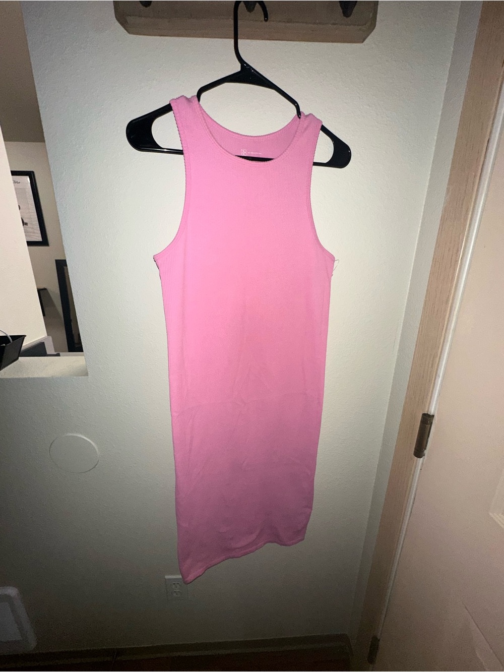 Sleeveless Pink Ribbed Tank Dress - Casual Women’s Dress